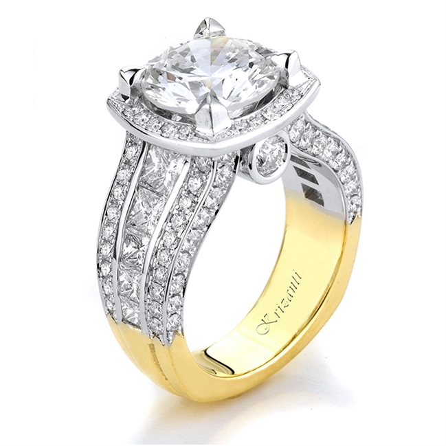 18KT 2 TONE ENGAGEMENT RING 2.95CT